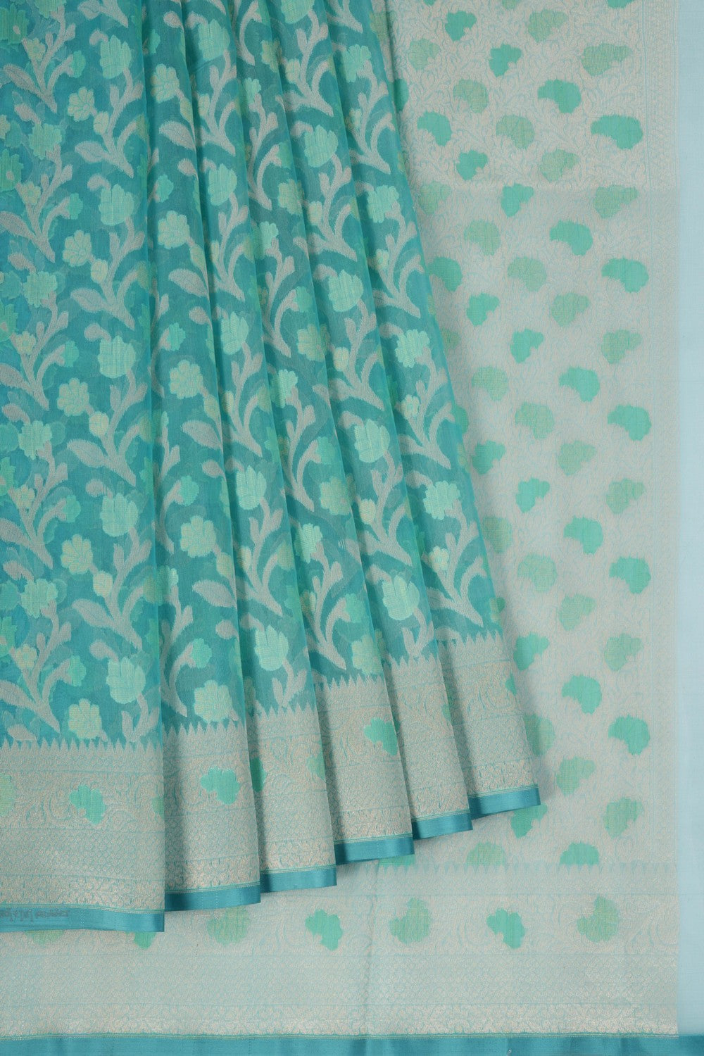 Kora Silk Blue Saree