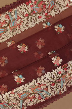 Image of Kora Silk Embroidery Saree