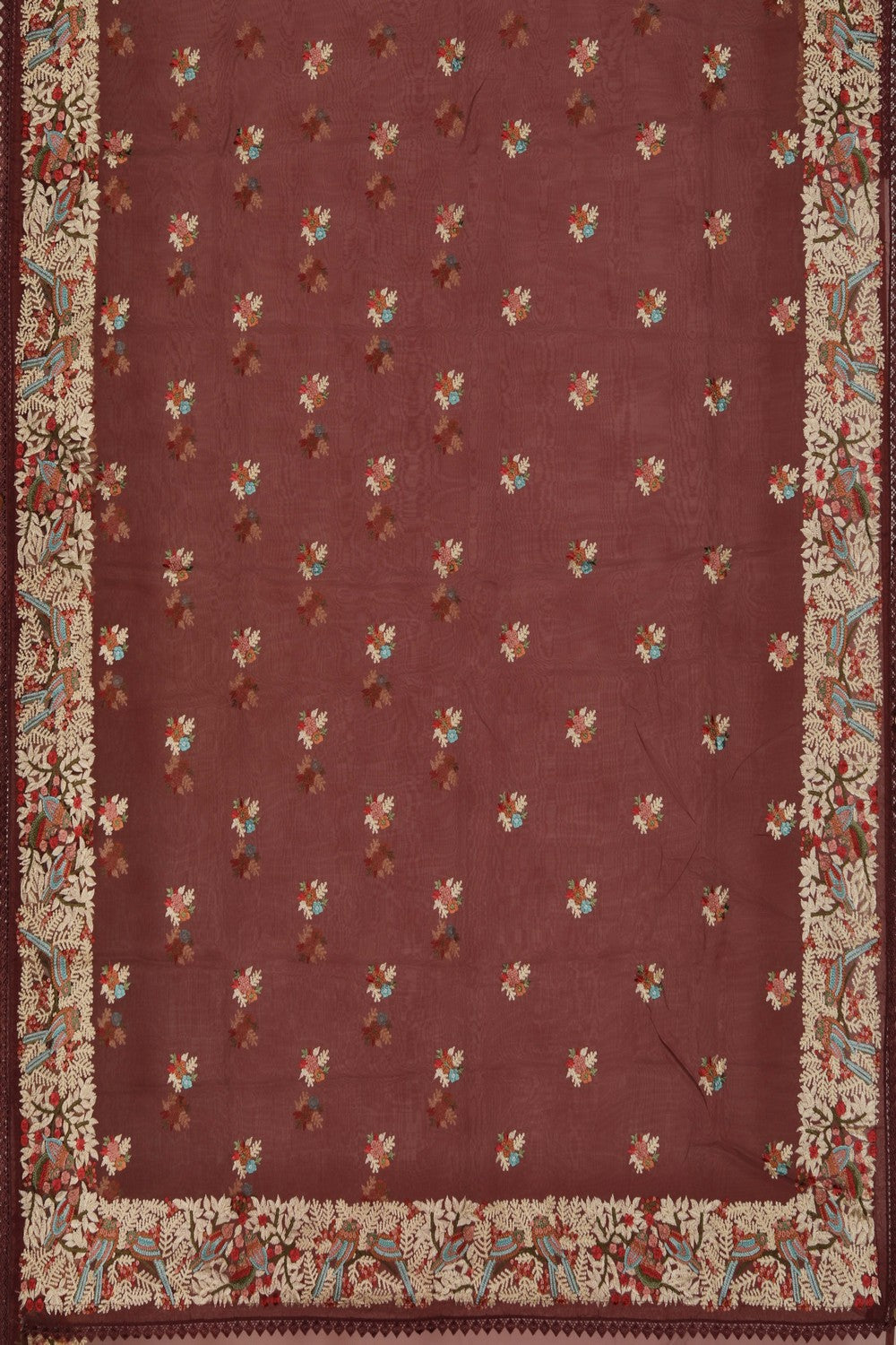 Kora Silk Embroidery Saree