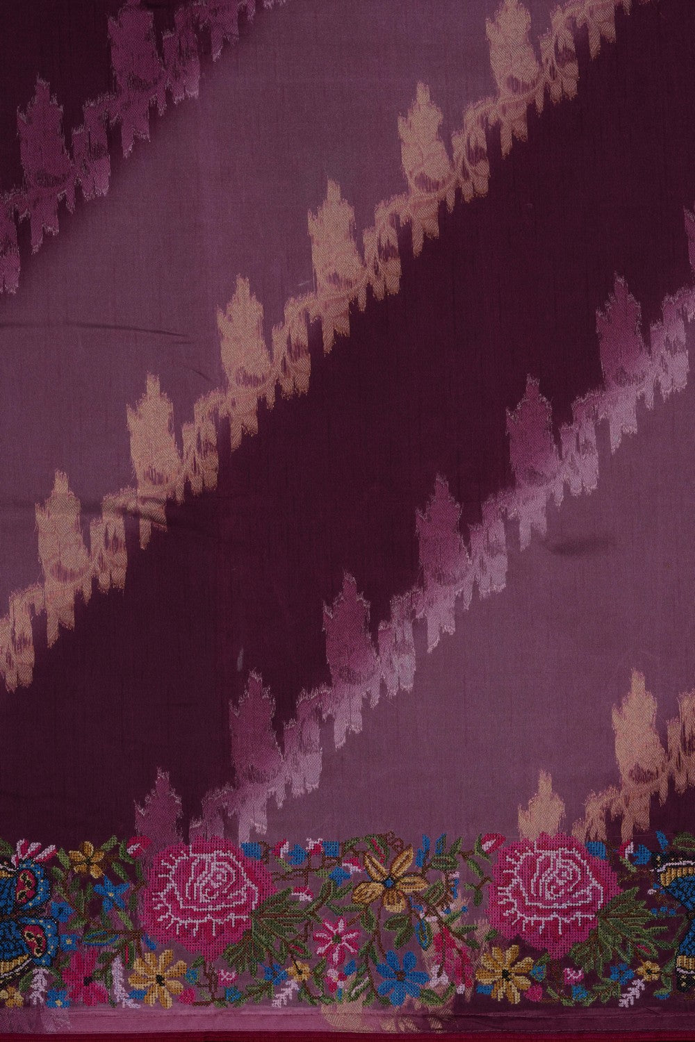 Image of Kora Silk Embroidery Saree