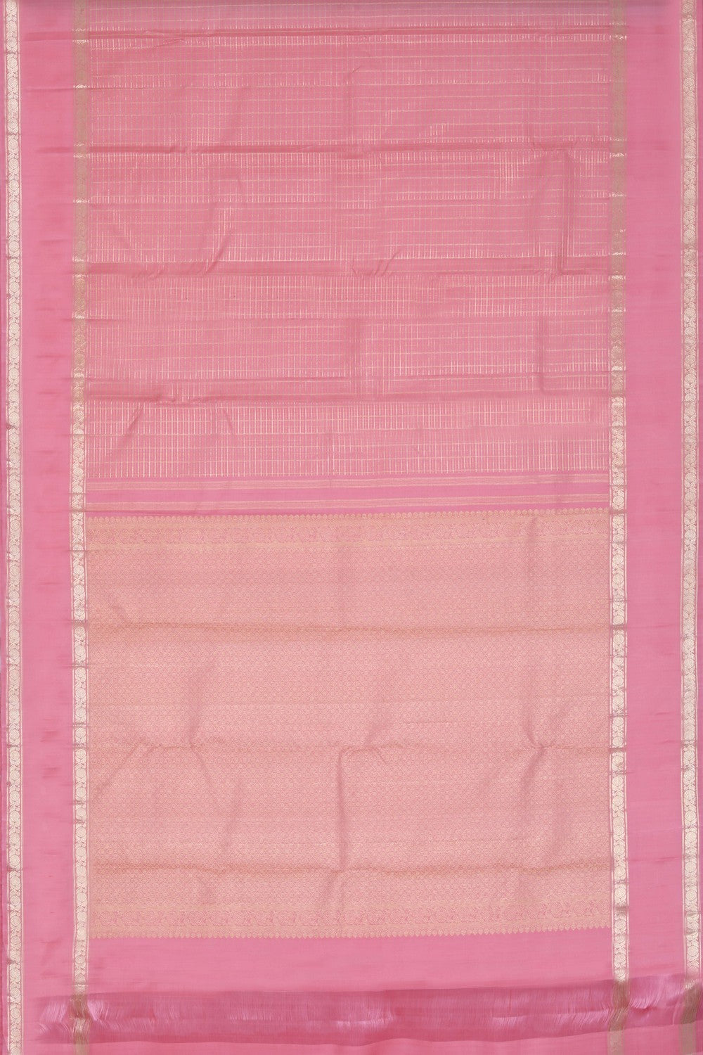 South Silk Kattam Coral Pink Saree