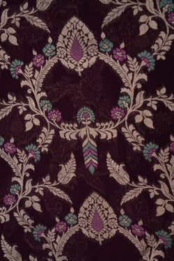 Image of Banarasi Georgette Purple Saree