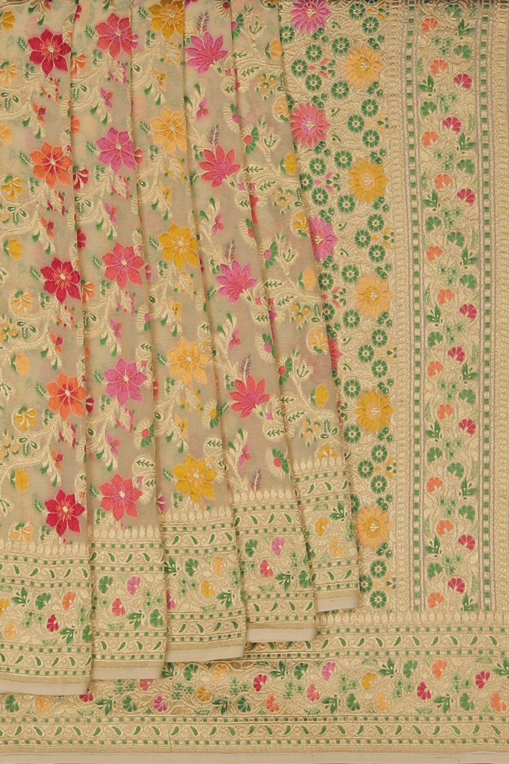 Banarasi Georgette Off-White Saree