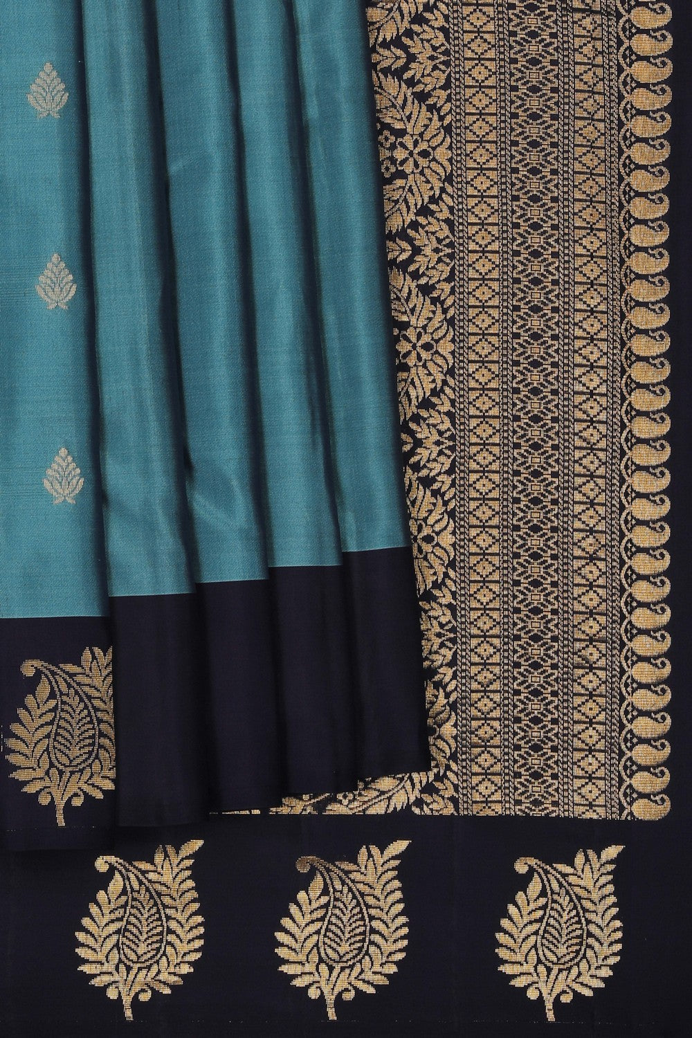 South Silk Smoky Blue Saree