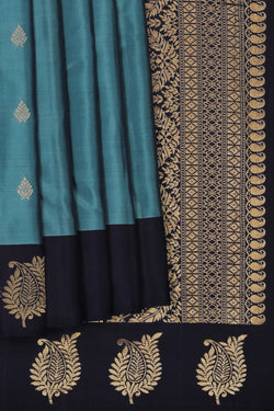 Image of South Silk Smoky Blue Saree