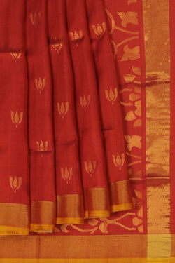 Image of Uppada Silk Brick Red Saree