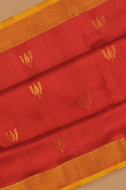 Image of Uppada Silk Brick Red Saree