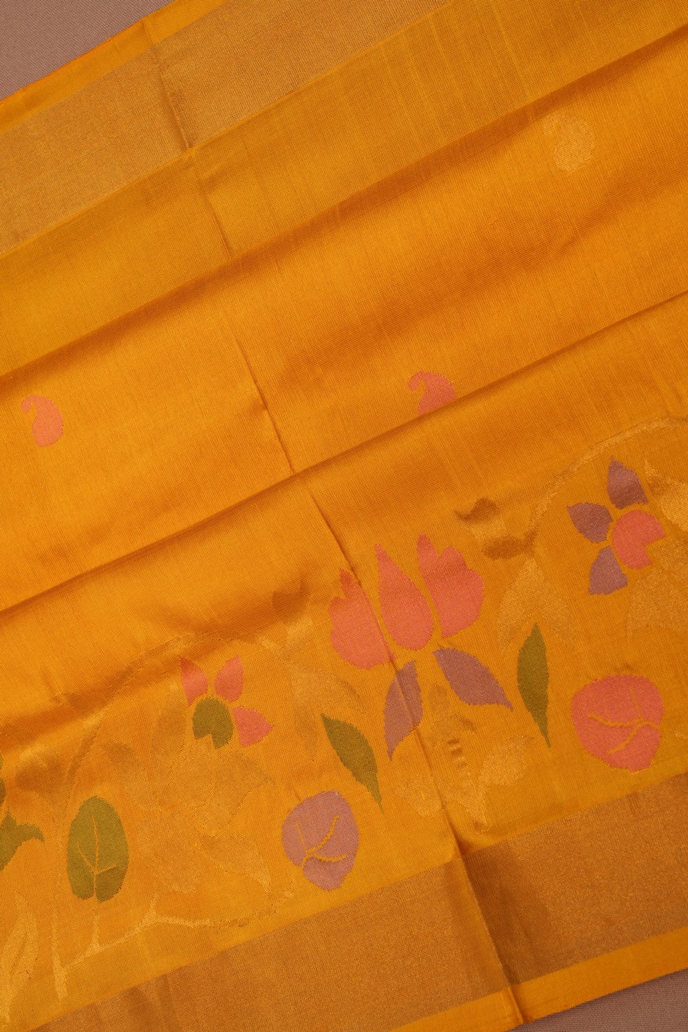 Image of Uppada Silk Yellow Saree