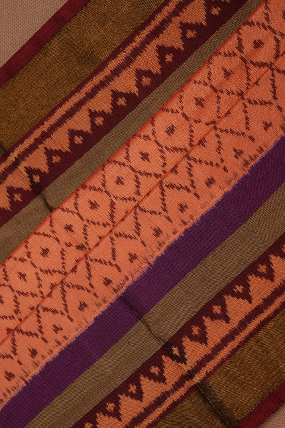 Image of Rajkot Patola Coral Peach Saree