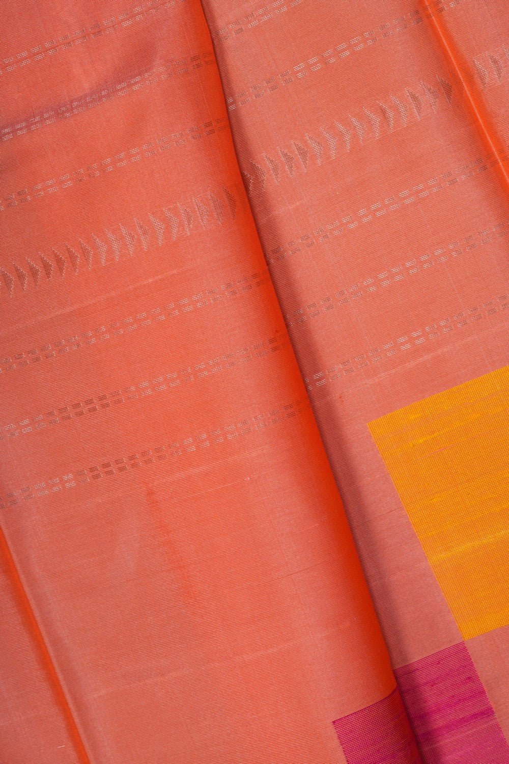 Image of South Dupion Silk Peach Saree