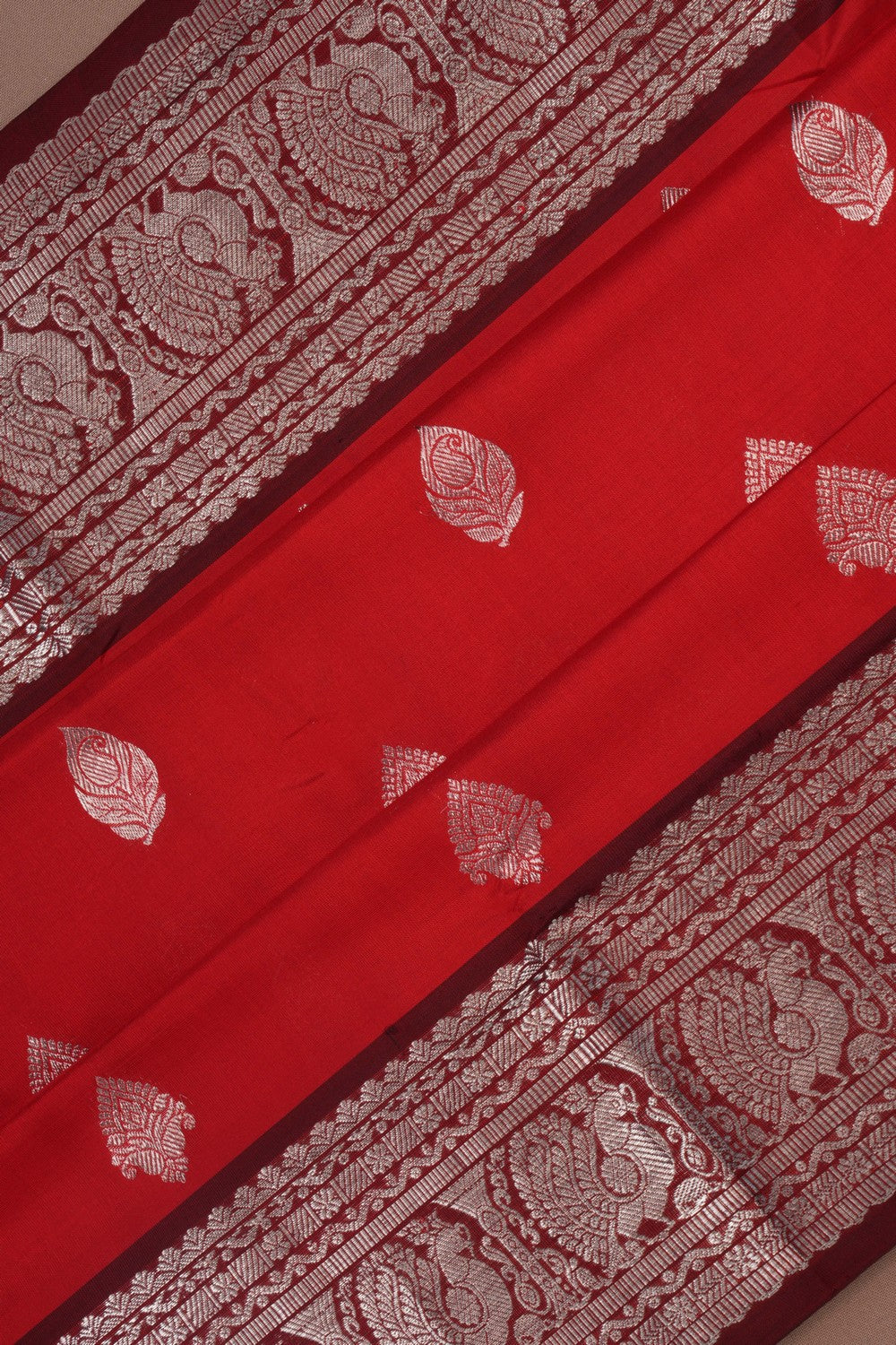 Image of Venkatagiri Silk Red Saree