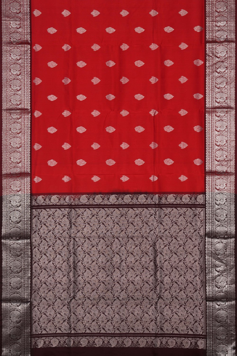 Image of Venkatagiri Silk Red Saree
