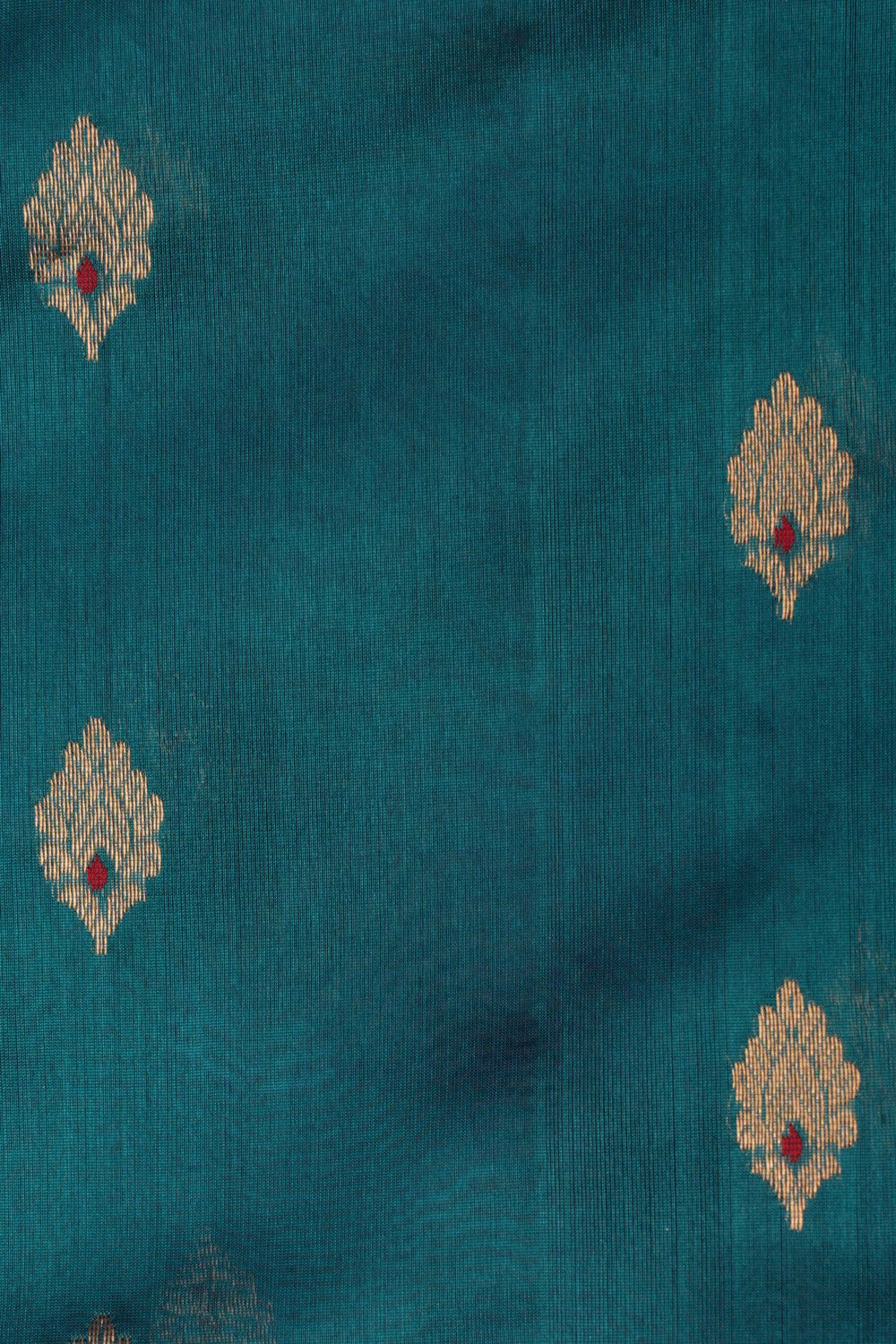Image of Chanderi Teal Blue Saree