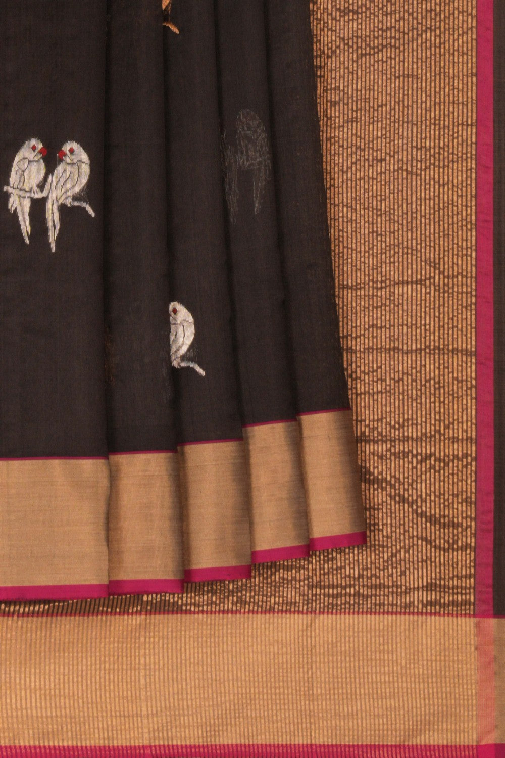 Image of Chanderi Black Saree