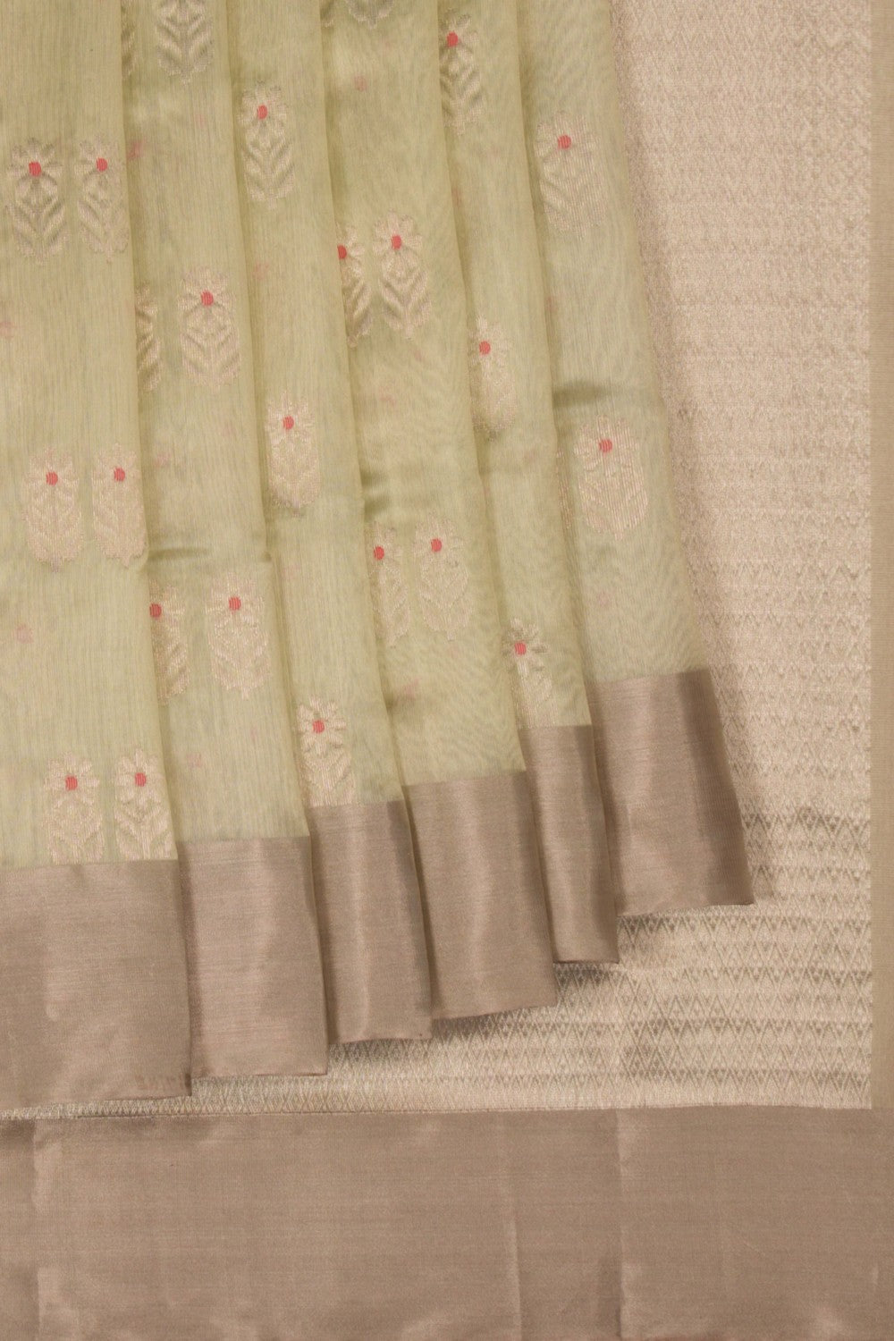 Chanderi Light Green Saree