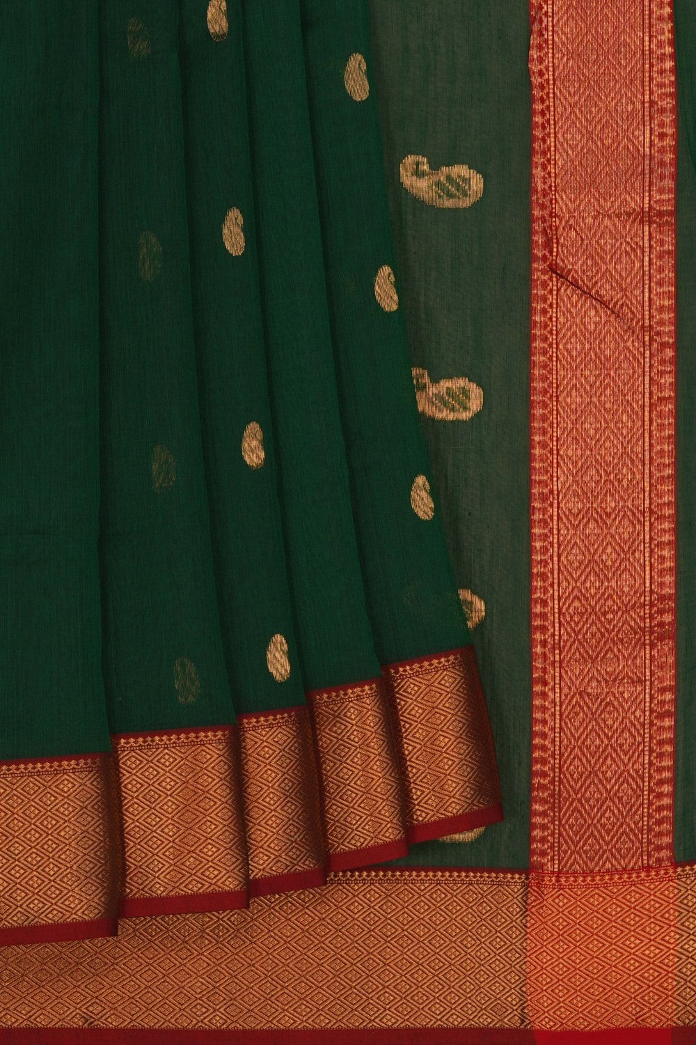 Chanderi Cotton Silk Green Saree