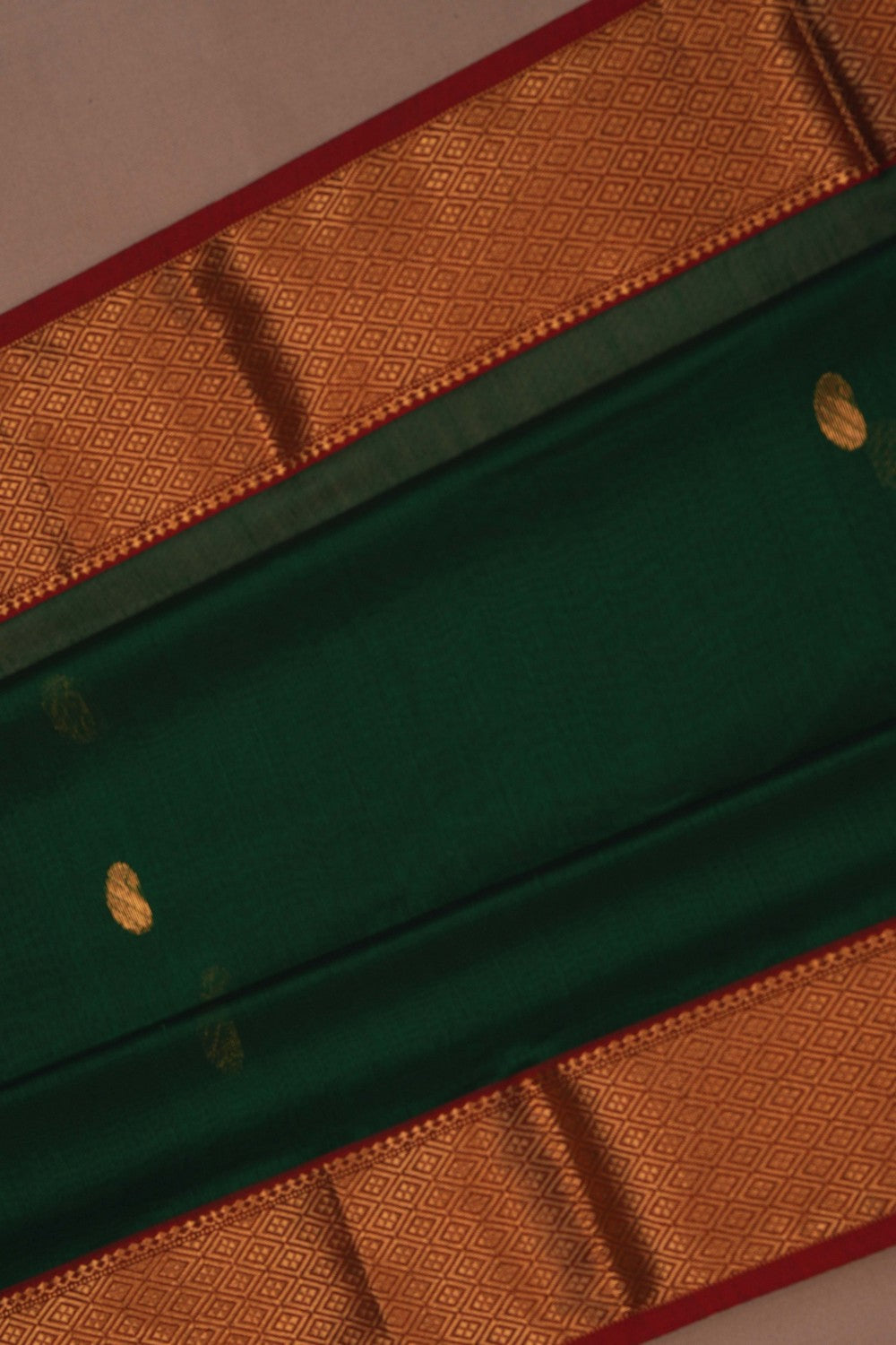 Image of Chanderi Cotton Silk Green Saree