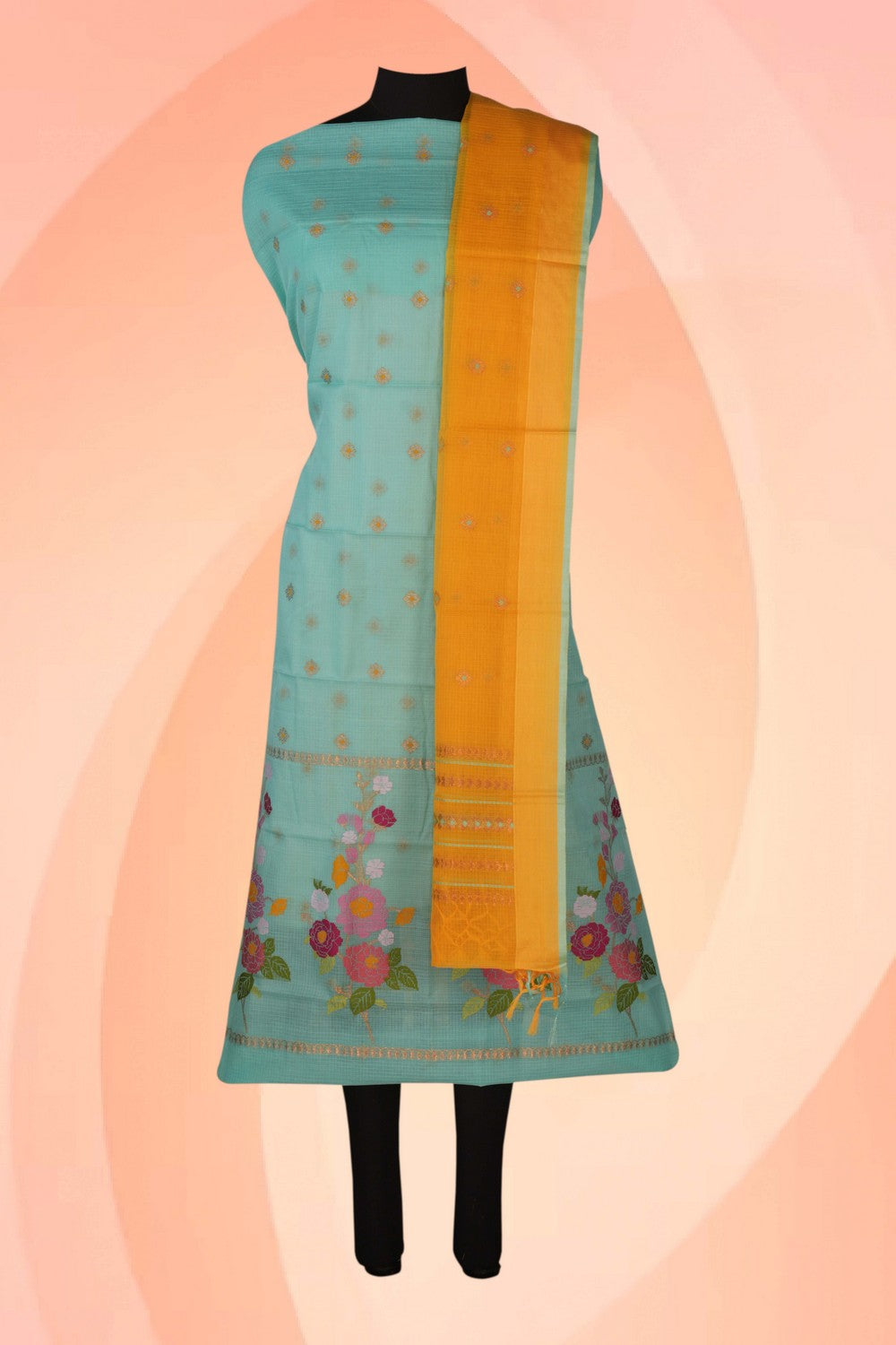 Image of Kota Doria Unstitched Suit (2 Pcs Set)