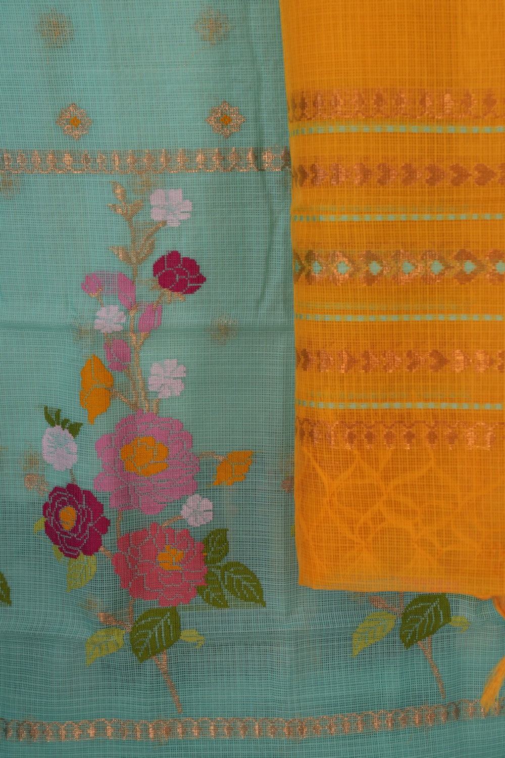 Image of Kota Doria Unstitched Suit (2 Pcs Set)