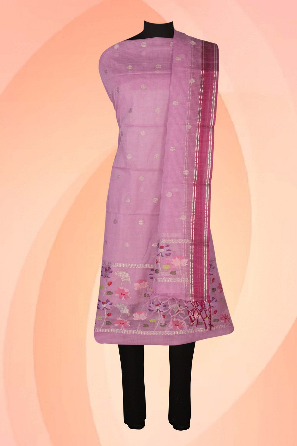 Image of Kota Doria Unstitched Suit (2 Pcs Set)