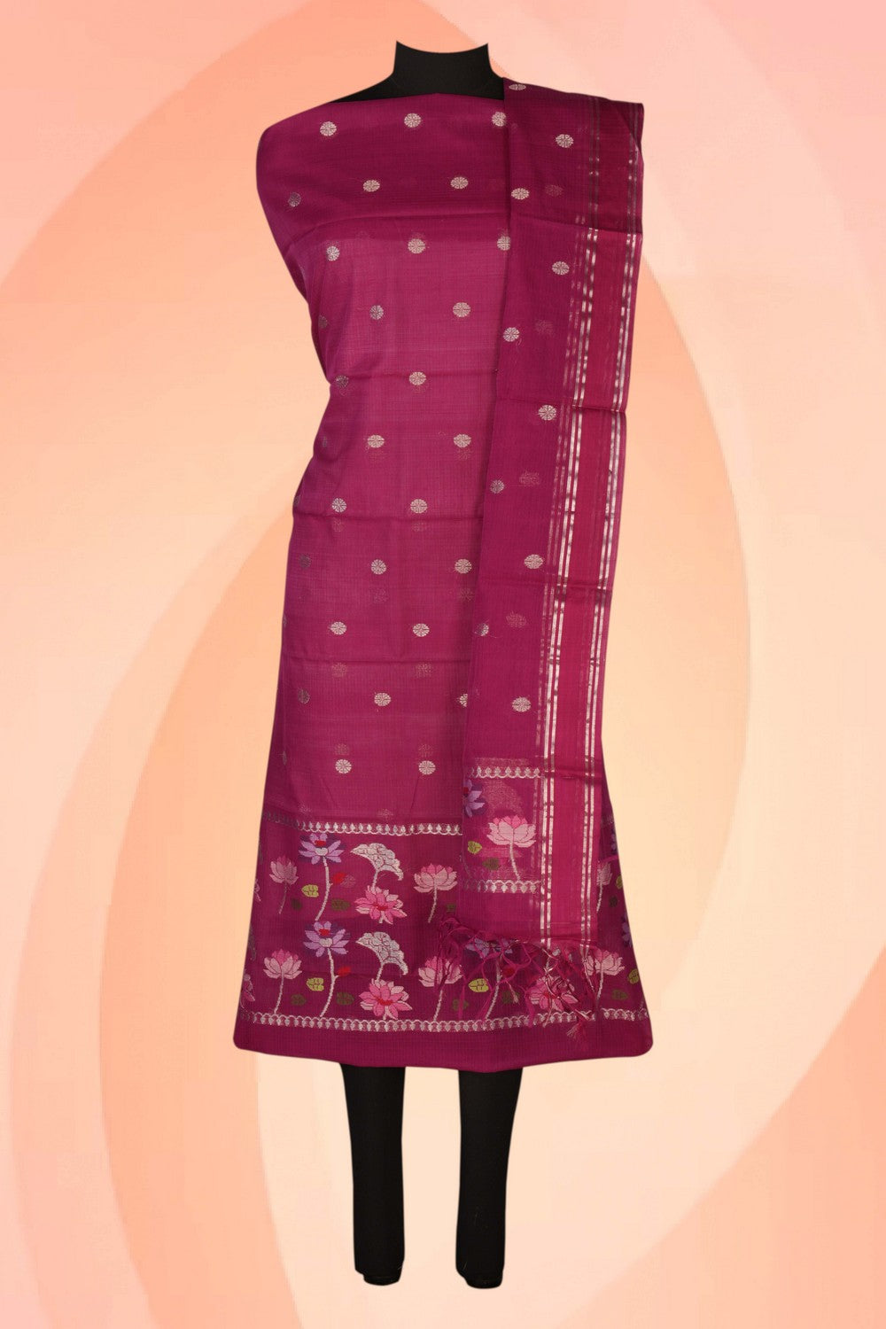 Image of Kota Doria Unstitched Suit (2 Pcs Set)