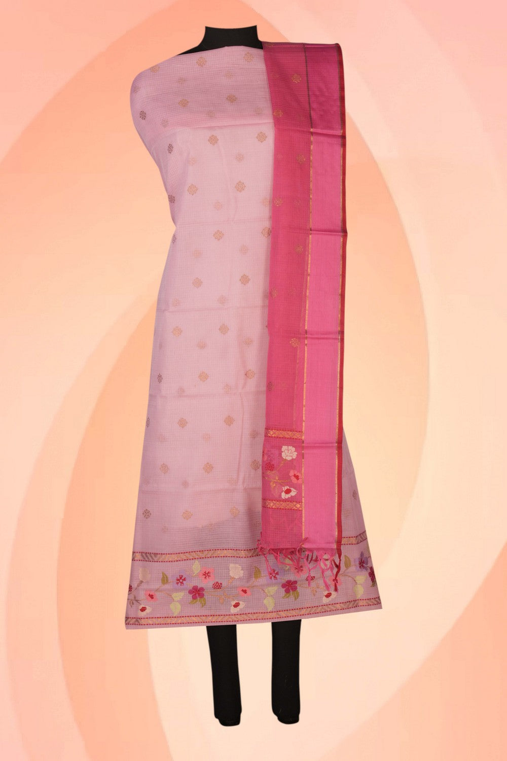 Image of Kota Doria Unstitched Suit (2 Pcs Set)