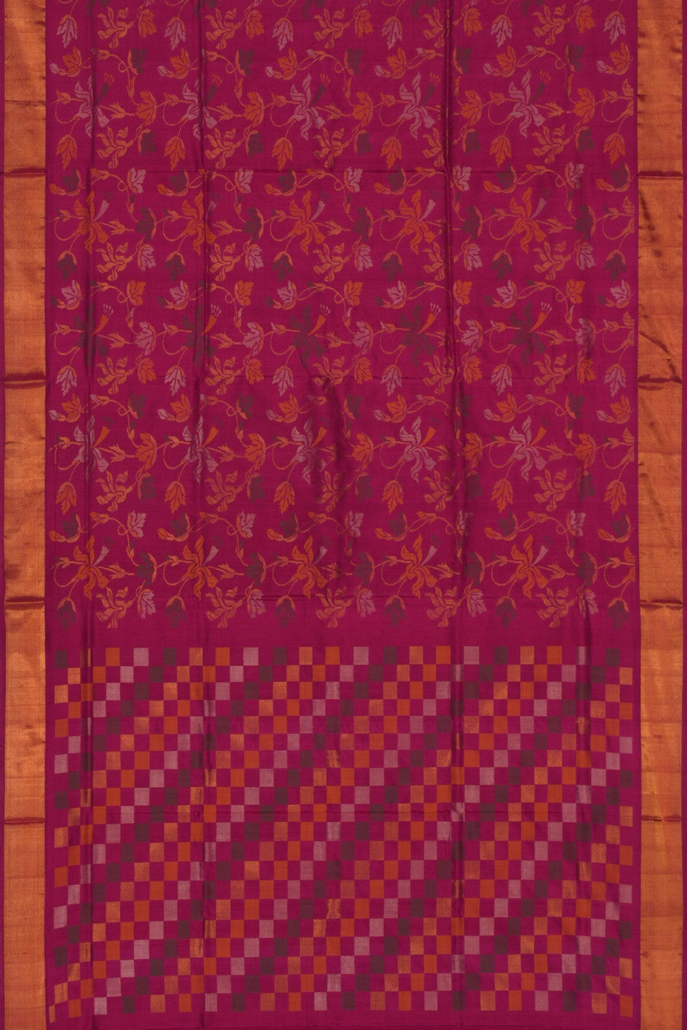 Image of Uppada Silk Magenta Pink Saree