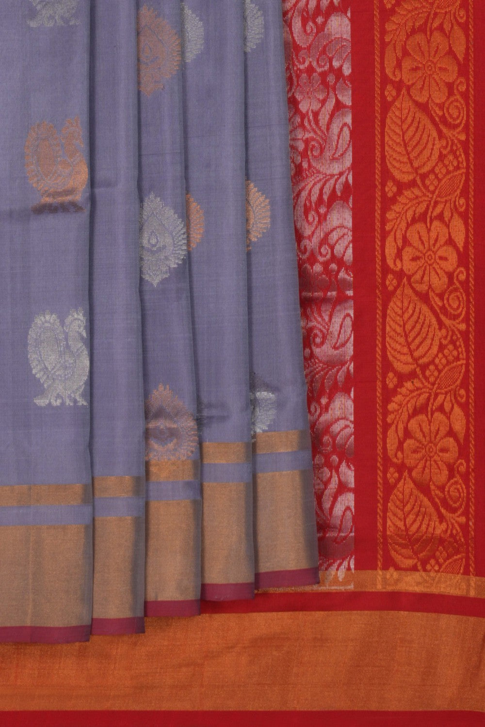 Image of Uppada Silk Smoky Grey Saree