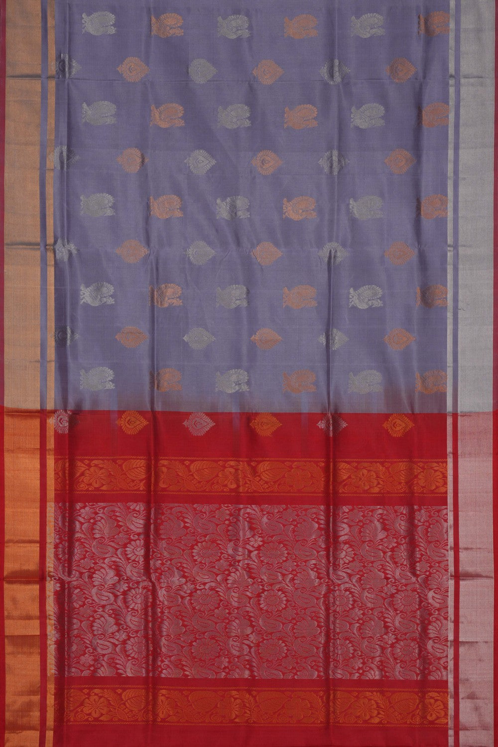 Image of Uppada Silk Smoky Grey Saree