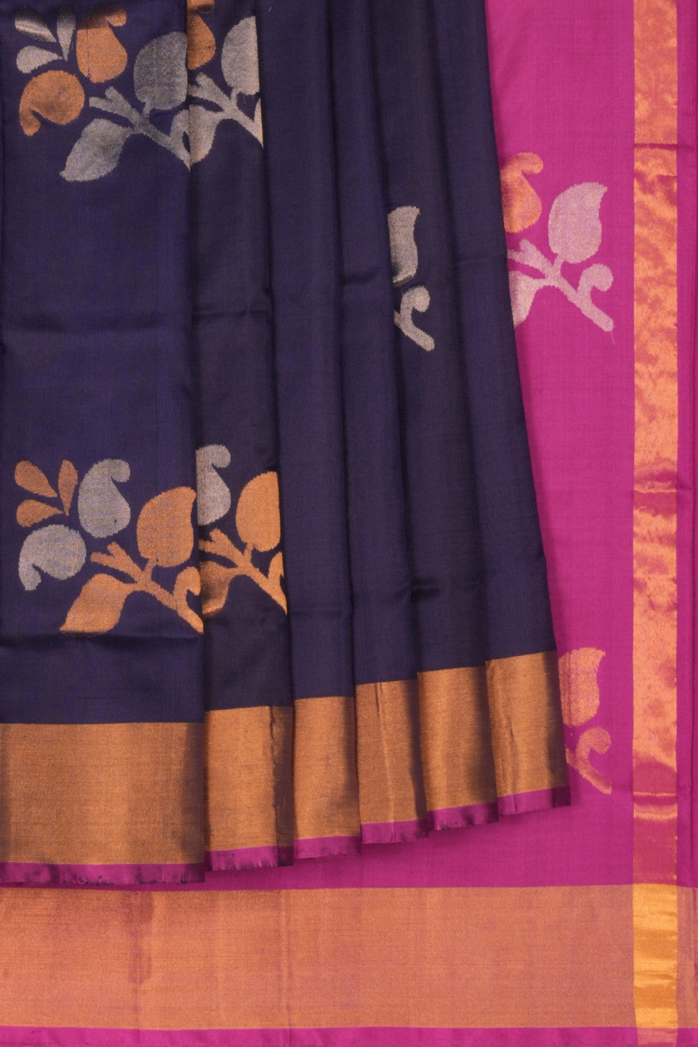 Image of Uppada Silk Indigo Blue Saree