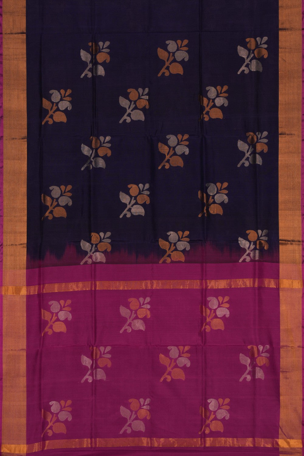 Image of Uppada Silk Indigo Blue Saree
