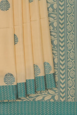 Image of A Classy Off-White South Silk Saree