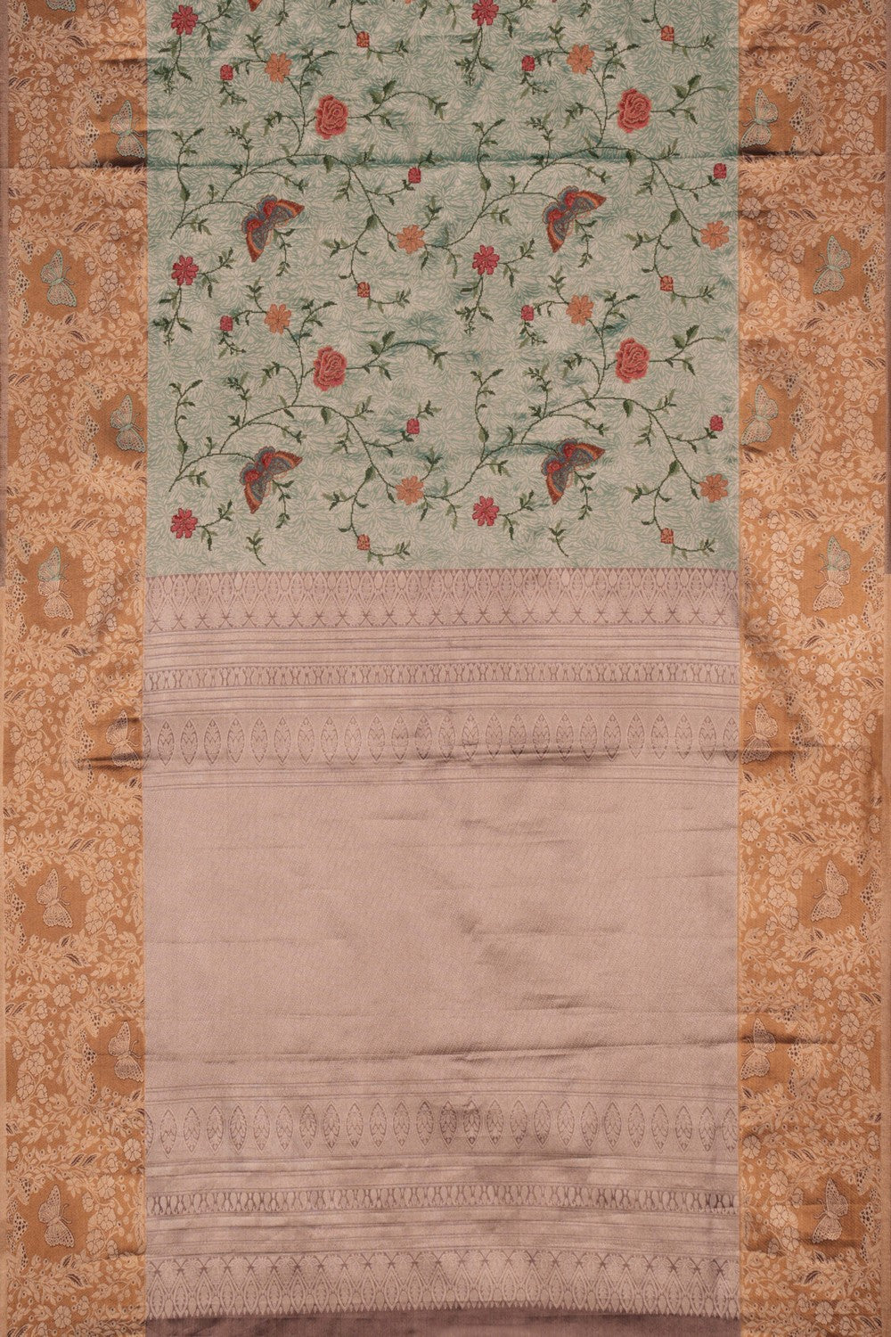 Image of A Beautiful Tissue Brocade Embroidery Saree