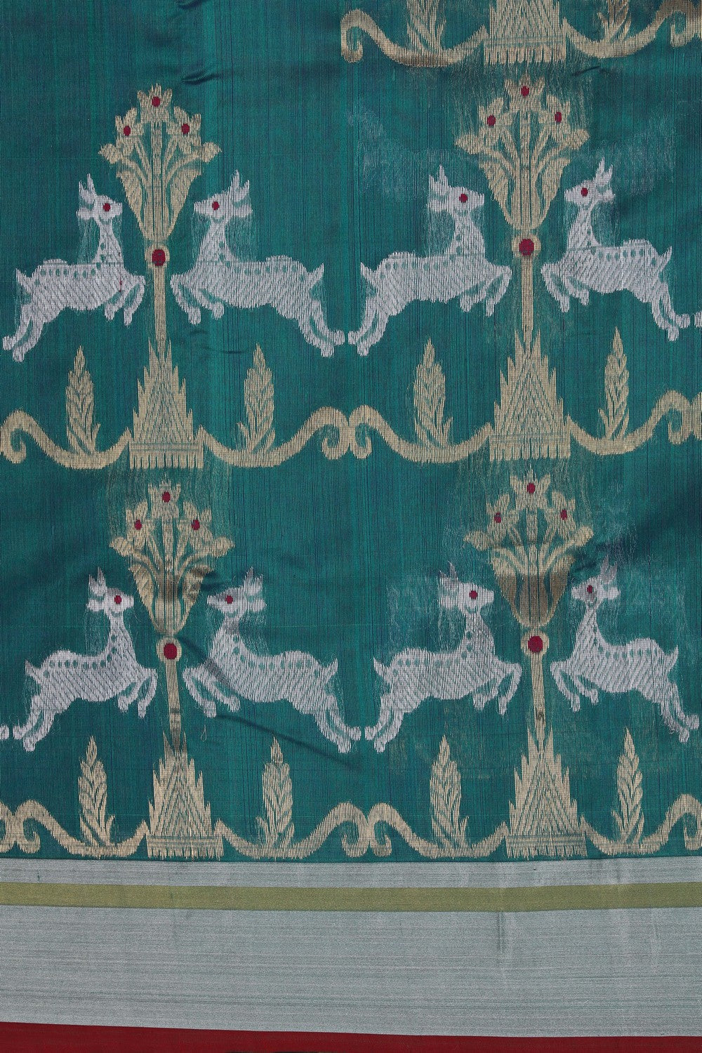 Image of Chanderi Peacock Green Saree