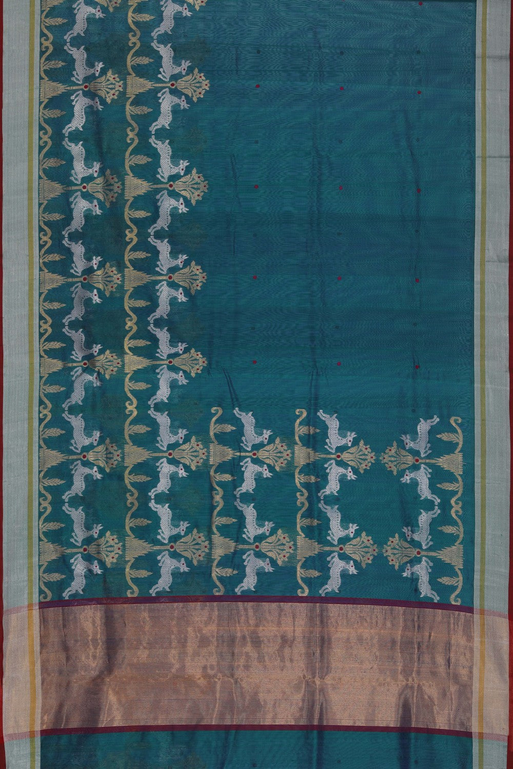Image of Chanderi Peacock Green Saree