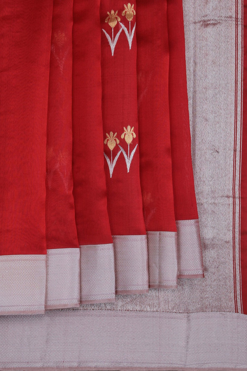Image of Chanderi Red Saree