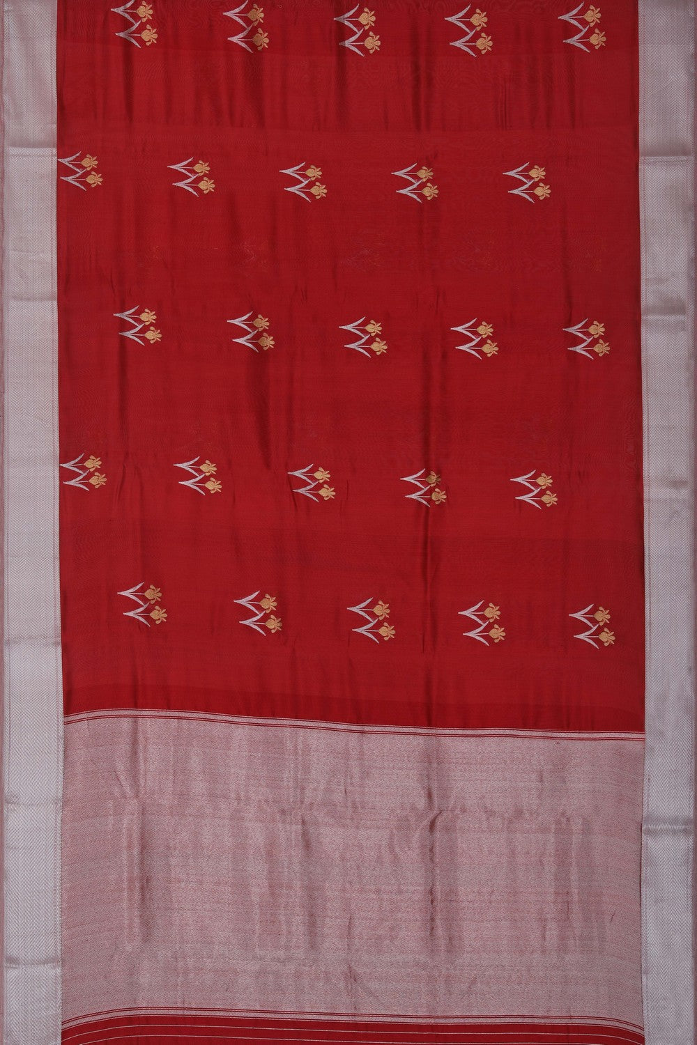 Image of Chanderi Red Saree