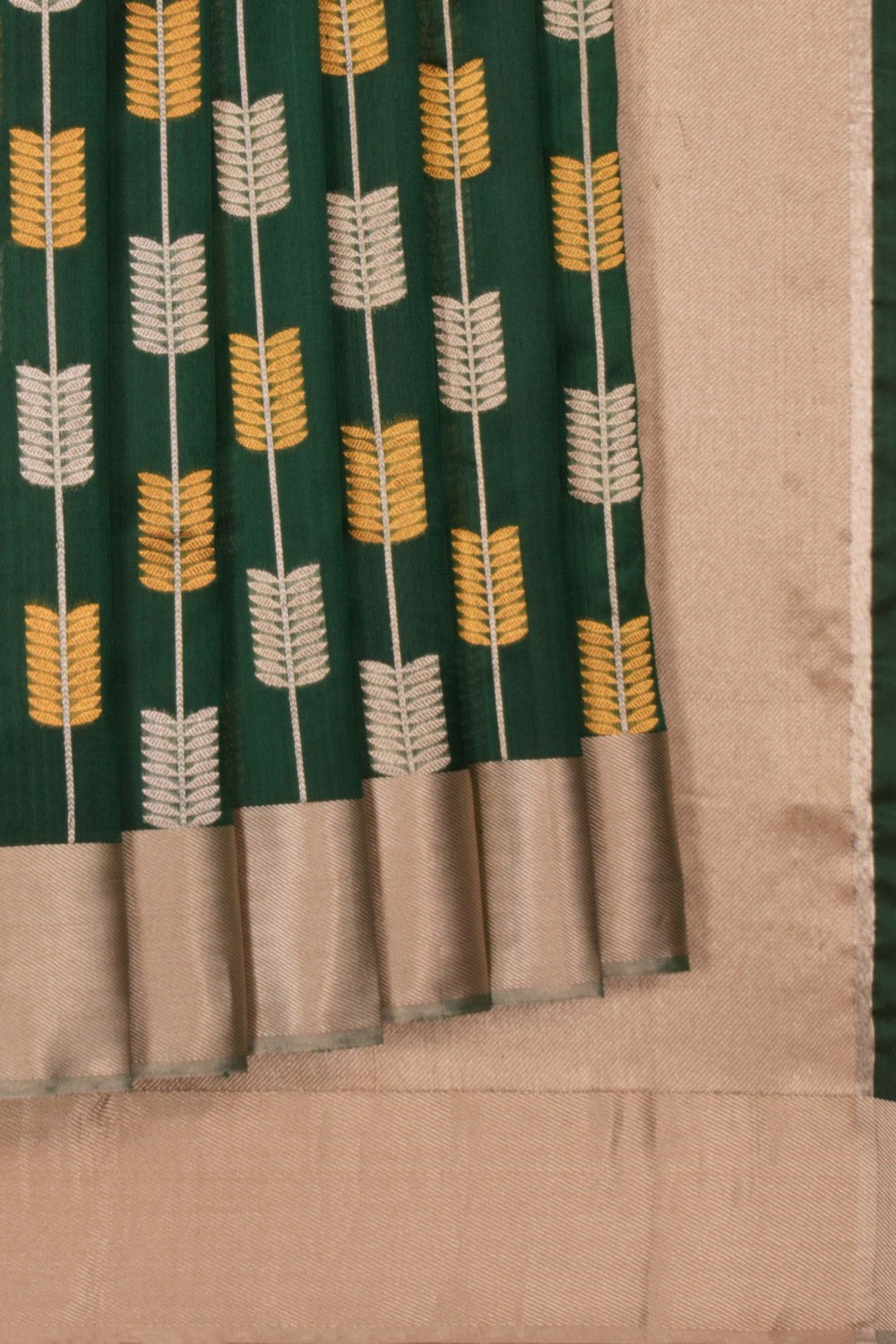 Image of Chanderi Leaf Green Saree