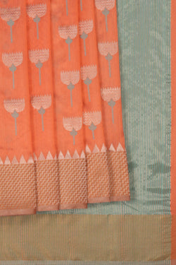 Image of Chanderi Coral Pink Saree