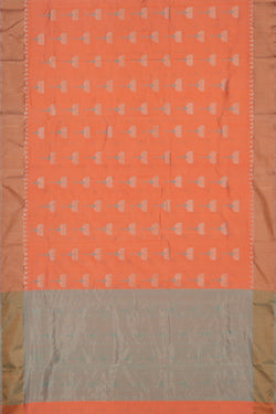 Image of Chanderi Coral Pink Saree