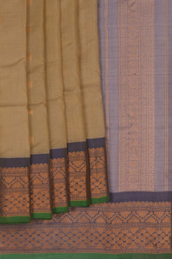 Image of Gadwal Cotton Silk Off-White Saree