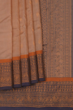 Image of Gadwal Cotton Silk Off-White Saree