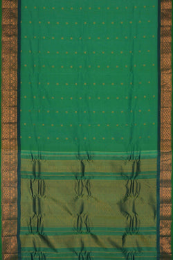 Image of Gadwal Cotton Silk Green Saree