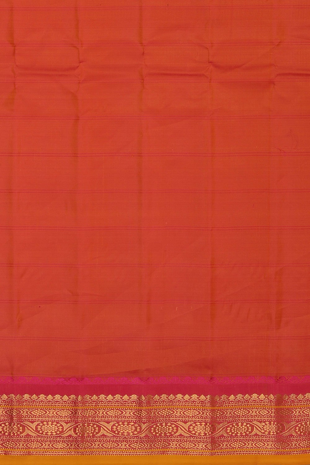 Gadwal Cotton Silk Kattam Mustard Saree