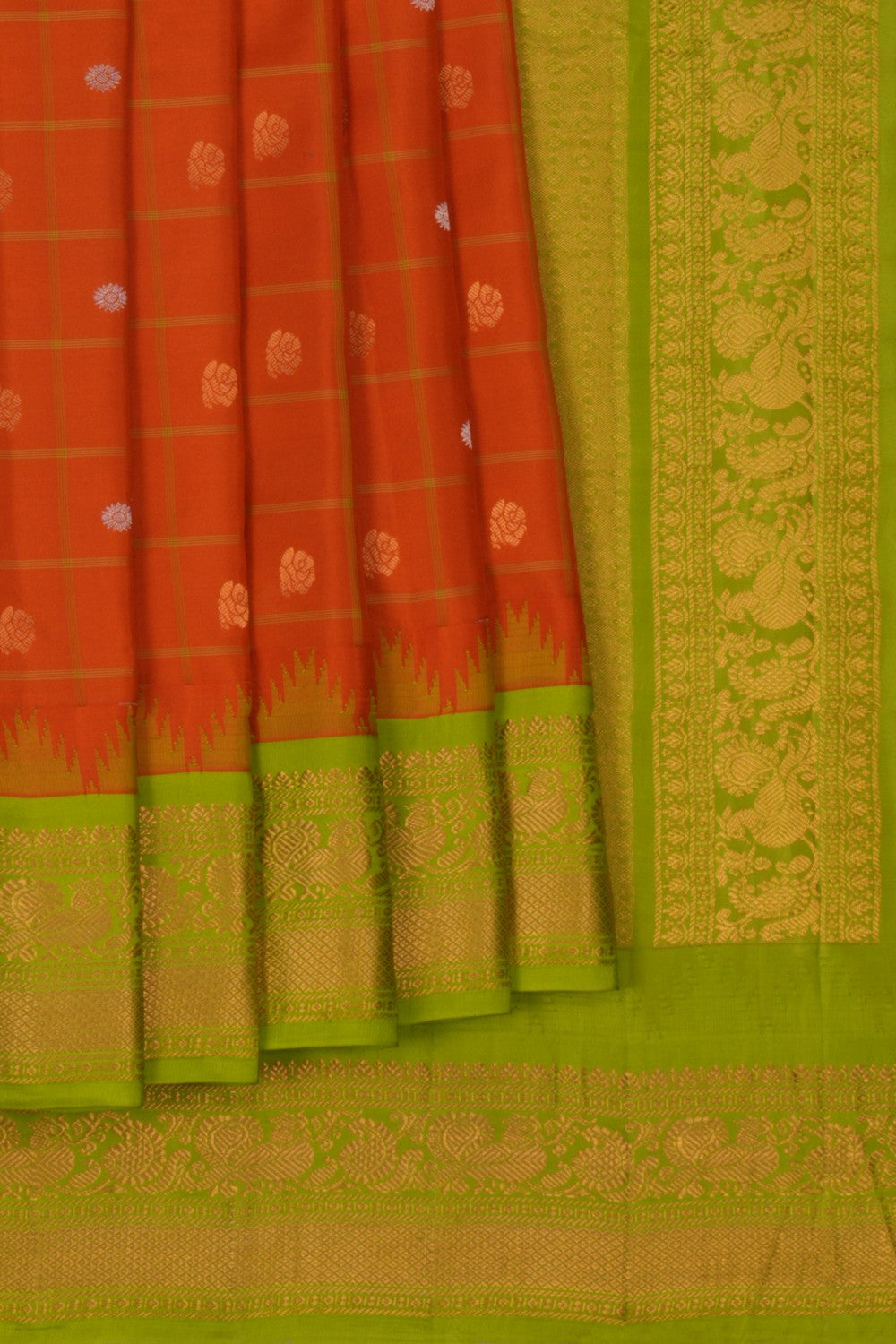 Image of Gadwal Silk Kattam Saree