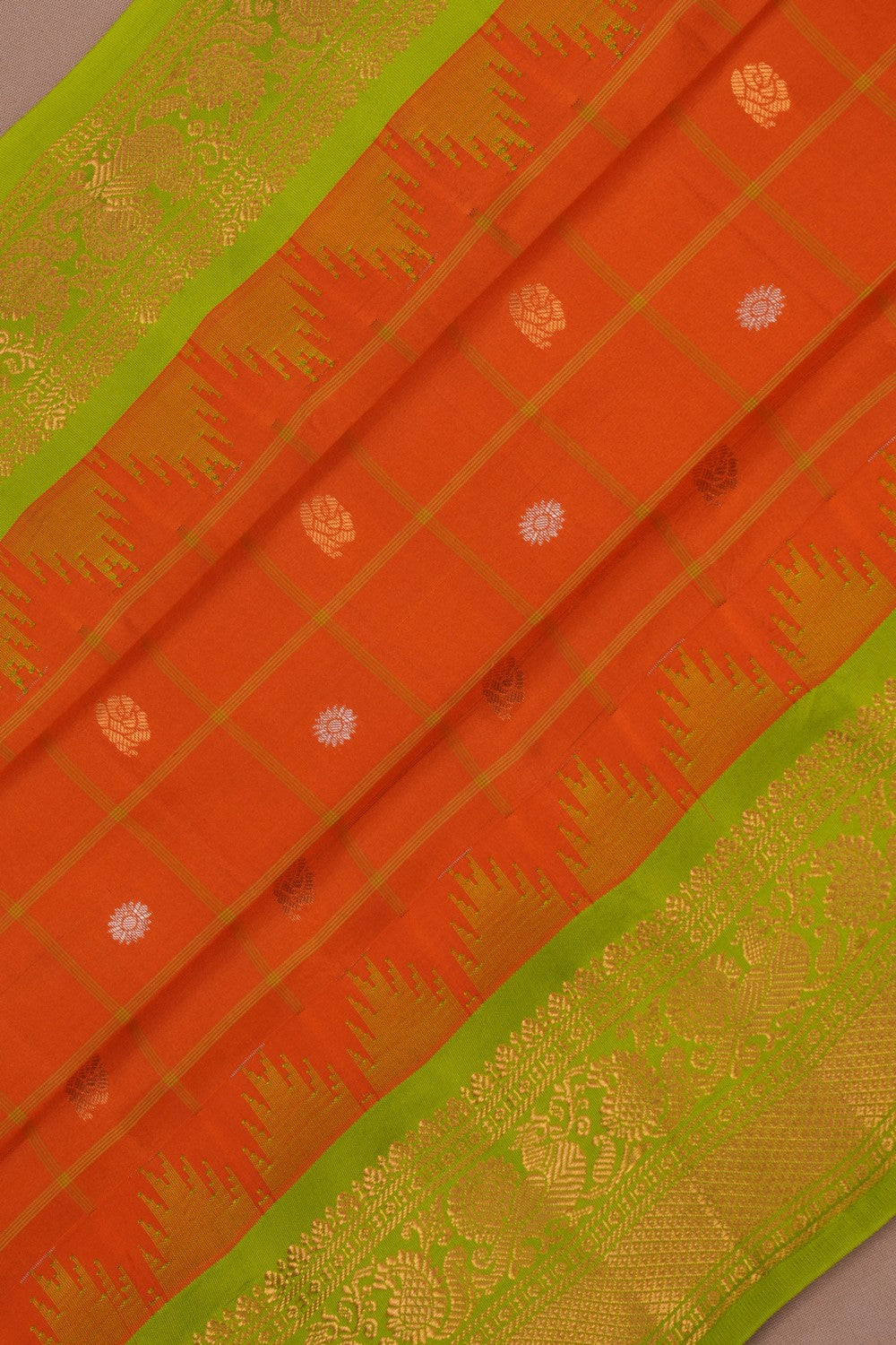 Image of Gadwal Silk Kattam Saree