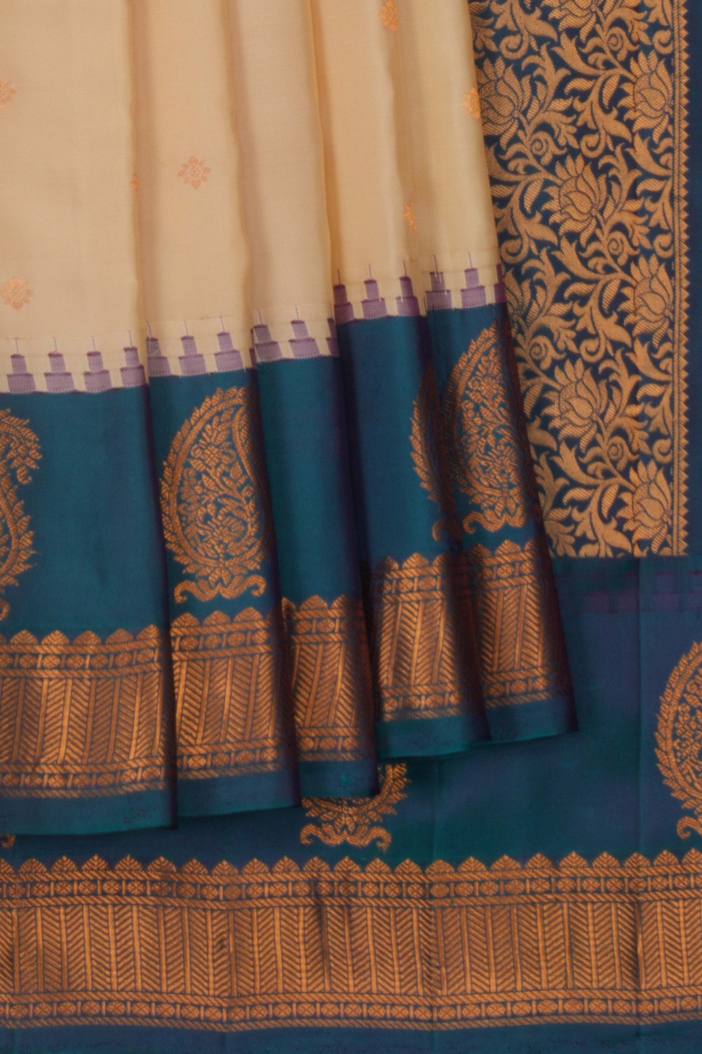 Image of Gadwal Cream Saree