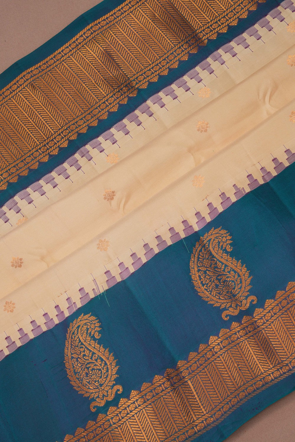 Image of Gadwal Cream Saree