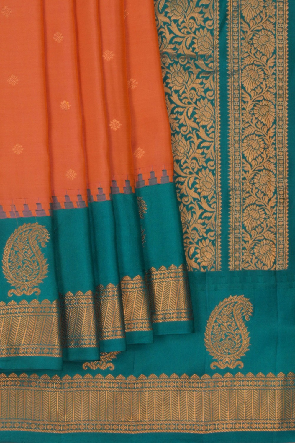 Image of Gadwal Peach Saree