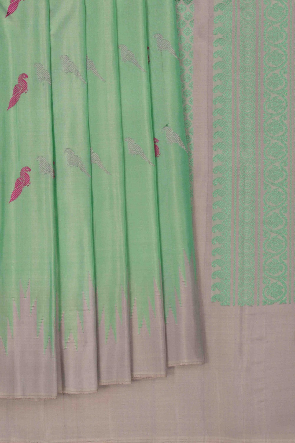 Image of Gadwal Silk Green Saree
